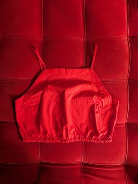 Banana Republic Red Cotton Crop Top